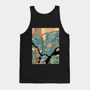 Gatineau Map Pattern in Mid Century Pastel Tank Top